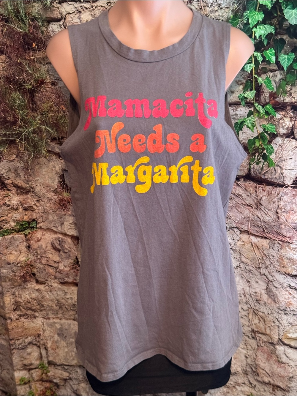 “Mamacita Needs a Margarita” Sleeveless Muscle Tank Top
